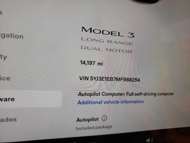Photo 8 from auction – 2021 TESLA MODEL 3 with VIN 5YJ3E1EB7MF988254