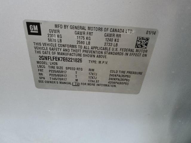 Photo 10 from auction – 2014 CHEVROLET EQUINOX LT with VIN 2GNFLFEK7E6221826