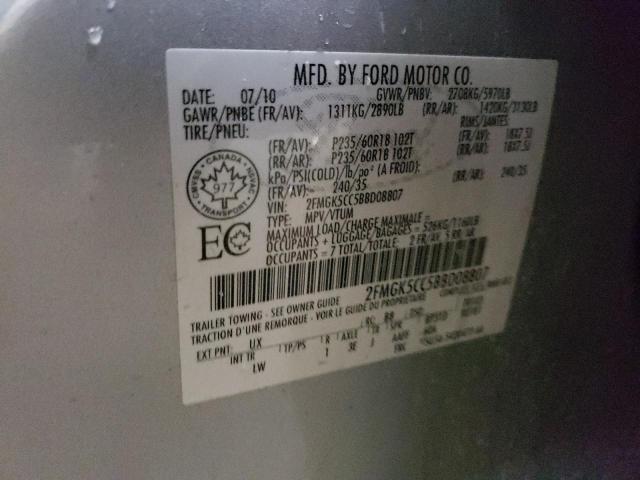 Photo 10 from auction – 2011 FORD FLEX SEL with VIN 2FMGK5CC5BBD08807