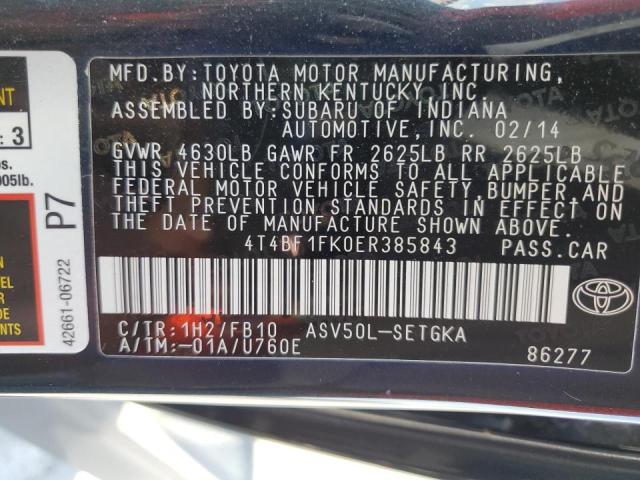 Photo 10 from auction – 2014 TOYOTA CAMRY L with VIN 4T4BF1FK0ER385843
