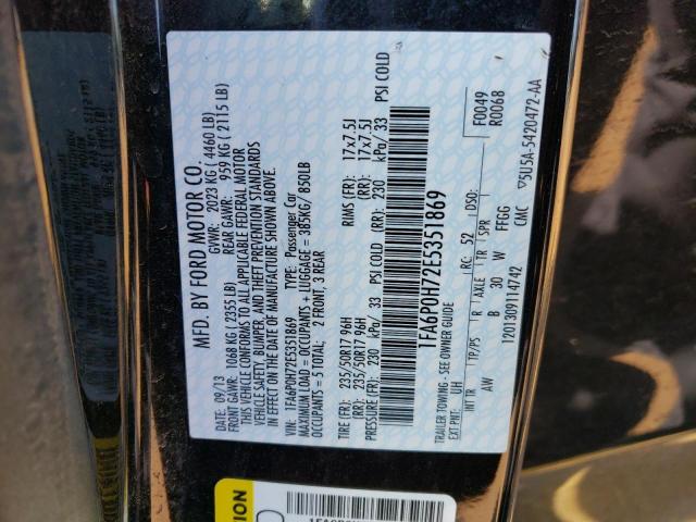 Photo 10 from auction – 2014 FORD FUSION SE with VIN 1FA6P0H72E5351869