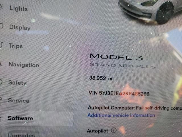 Photo 8 from auction – 2019 TESLA MODEL 3 with VIN 5YJ3E1EA2KF485266