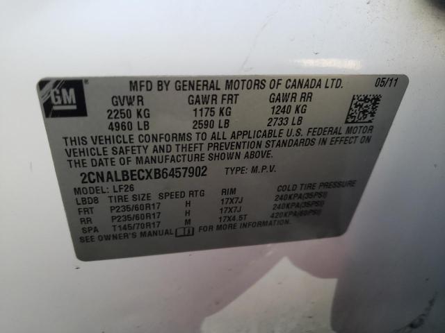 Photo 10 from auction – 2011 CHEVROLET EQUINOX LS with VIN 2CNALBECXB6457902