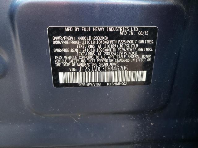 Photo 10 from auction – 2016 SUBARU FORESTER 2 with VIN JF2SJADC3GH446205