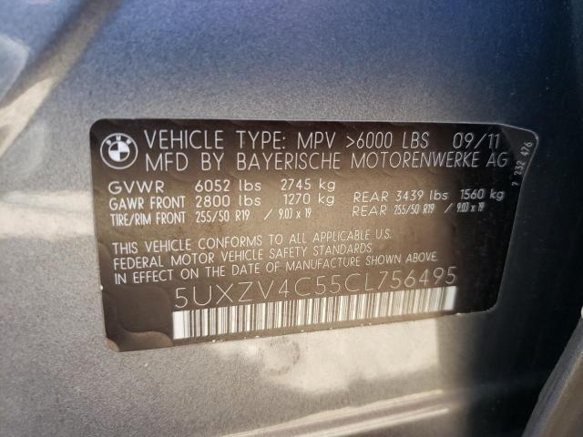 Photo 10 from auction – 2012 BMW X5 XDRIVE3 with VIN 5UXZV4C55CL756495