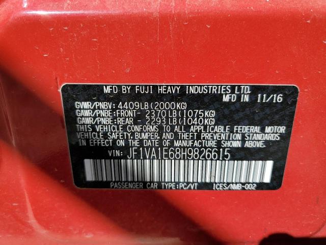 Photo 10 from auction – 2017 SUBARU WRX PREMIU with VIN JF1VA1E68H9826615