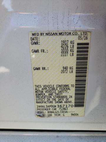 Photo 10 from auction – 2016 NISSAN ALTIMA 2.5 with VIN 1N4AL3AP0GN367170