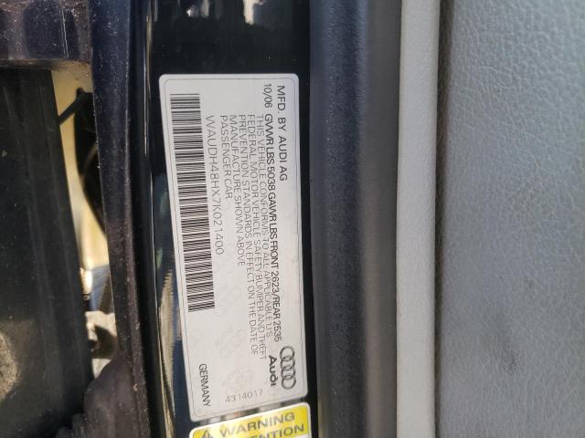 Photo 10 from auction – 2007 AUDI A4 3.2 CAB with VIN WAUDH48HX7K021400