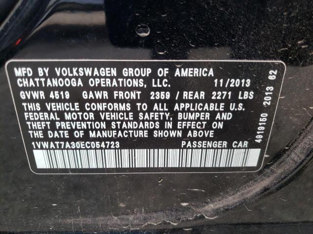 Photo 10 from auction – 2014 VOLKSWAGEN PASSAT S with VIN 1VWAT7A30EC054723