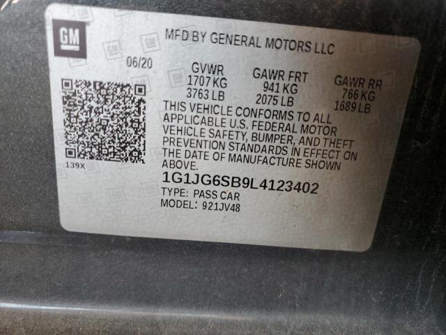 Photo 10 from auction – 2020 CHEVROLET SONIC with VIN 1G1JG6SB9L4123402