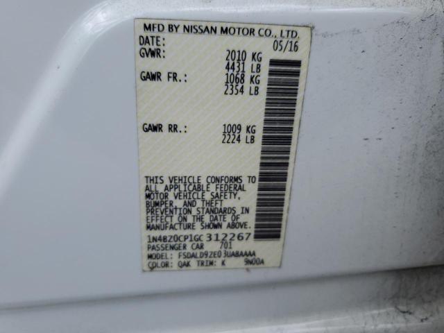 Photo 10 from auction – 2016 NISSAN LEAF SV with VIN 1N4BZ0CP1GC312267