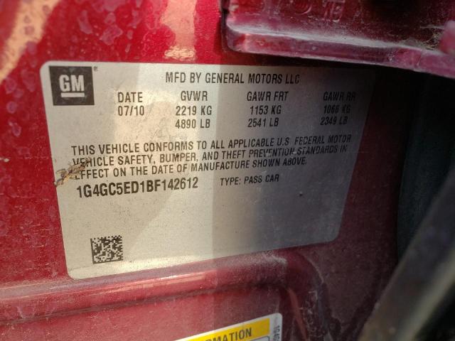 Photo 10 from auction – 2011 BUICK LACROSSE C with VIN 1G4GC5ED1BF142612