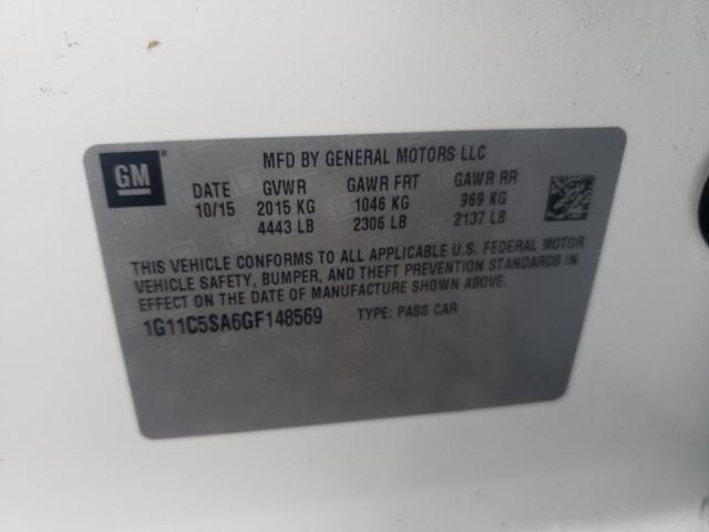 Photo 10 from auction – 2016 CHEVROLET MALIBU LIM with VIN 1G11C5SA6GF148569