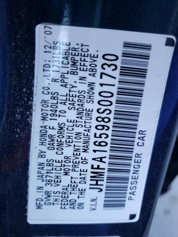 Photo 10 from auction – 2008 HONDA CIVIC LX with VIN JHMFA16598S001730