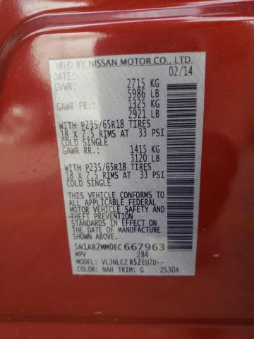 Photo 10 from auction – 2014 NISSAN PATHFINDER with VIN 5N1AR2MM0EC667963