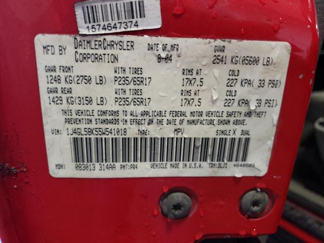Photo 10 from auction – 2005 JEEP LIBERTY LI with VIN 1J4GL58K55W541018