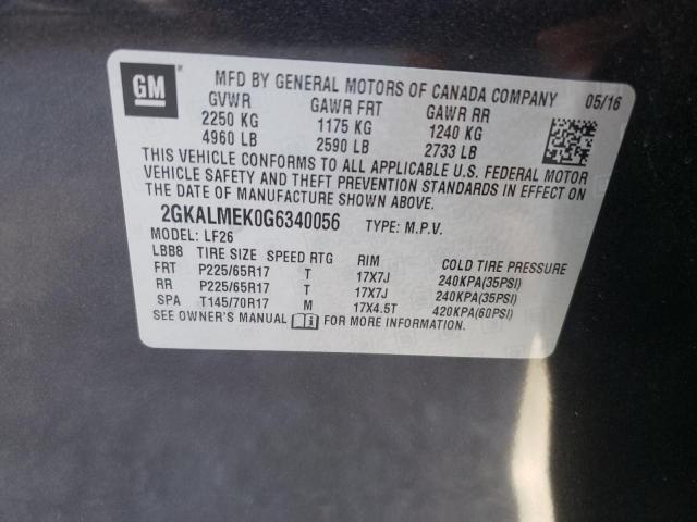 Photo 10 from auction – 2016 GMC TERRAIN SL with VIN 2GKALMEK0G6340056