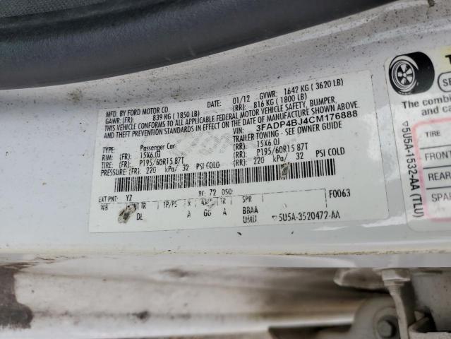 Photo 10 from auction – 2012 FORD FIESTA SE with VIN 3FADP4BJ4CM176888