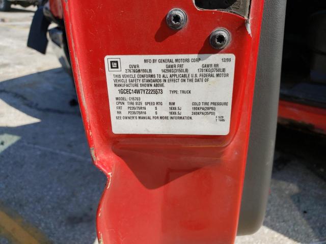 Photo 10 from auction – 2000 CHEVROLET SILVERADO with VIN 1GCEC14W7YZ225573