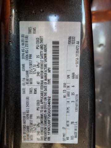Photo 10 from auction – 2016 FORD ESCAPE S with VIN 1FMCU0F72GUC04092