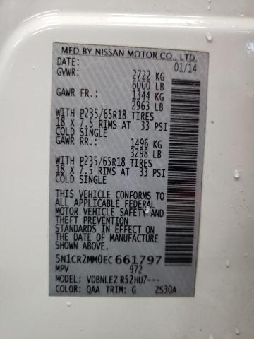 Photo 10 from auction – 2014 NISSAN PATHFINDER with VIN 5N1CR2MM0EC661797