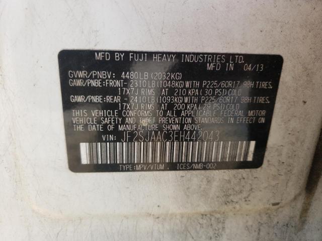 Photo 10 from auction – 2014 SUBARU FORESTER 2 with VIN JF2SJAAC3EH442043