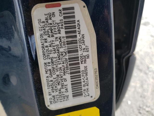 Photo 10 from auction – 1998 LEXUS LS 400 with VIN JT8BH28F7W0118818