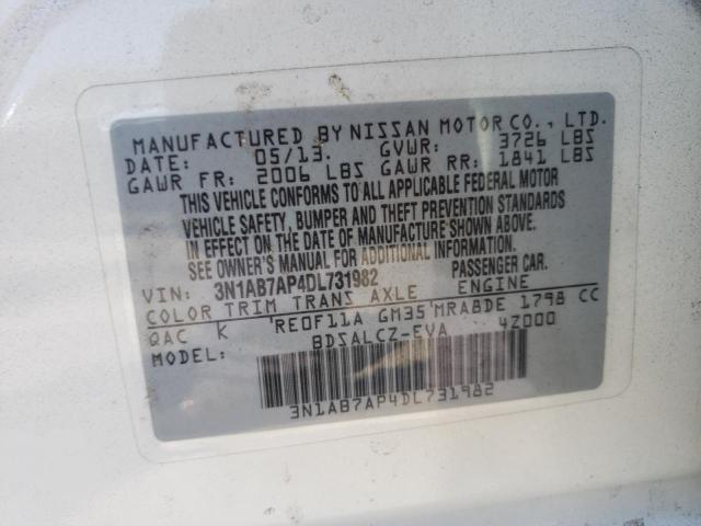 Photo 10 from auction – 2013 NISSAN SENTRA S with VIN 3N1AB7AP4DL731982
