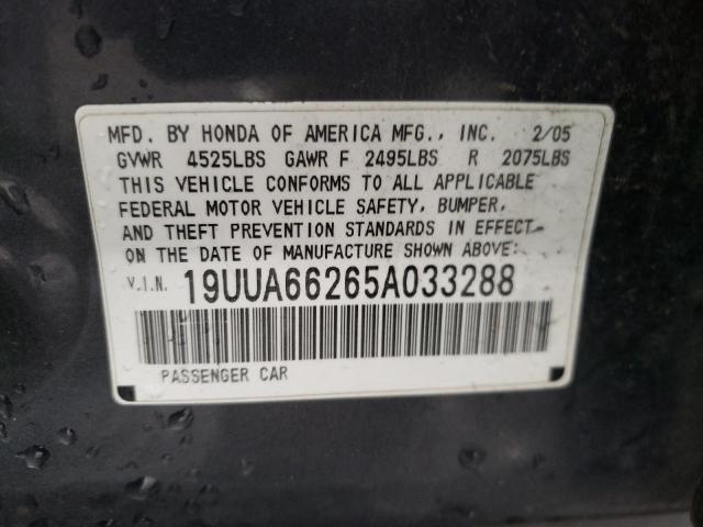 Photo 10 from auction – 2005 ACURA TL with VIN 19UUA66265A033288