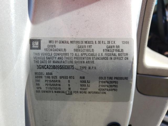 Photo 10 from auction – 2009 CHEVROLET HHR LT with VIN 3GNCA23B89S603875