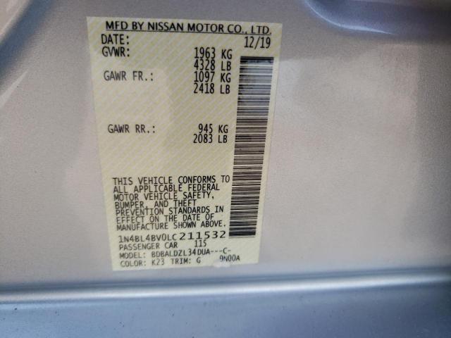 Photo 10 from auction – 2020 NISSAN ALTIMA S with VIN 1N4BL4BV0LC211532