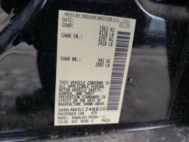 Photo 10 from auction – 2020 NISSAN ALTIMA S with VIN 1N4BL4BV3LC248820