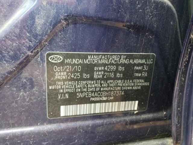 Photo 10 from auction – 2011 HYUNDAI SONATA GLS with VIN 5NPEB4AC0BH187374