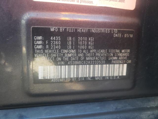 Photo 10 from auction – 2010 SUBARU LEGACY 2.5 with VIN 4S3BMBC62A3232530