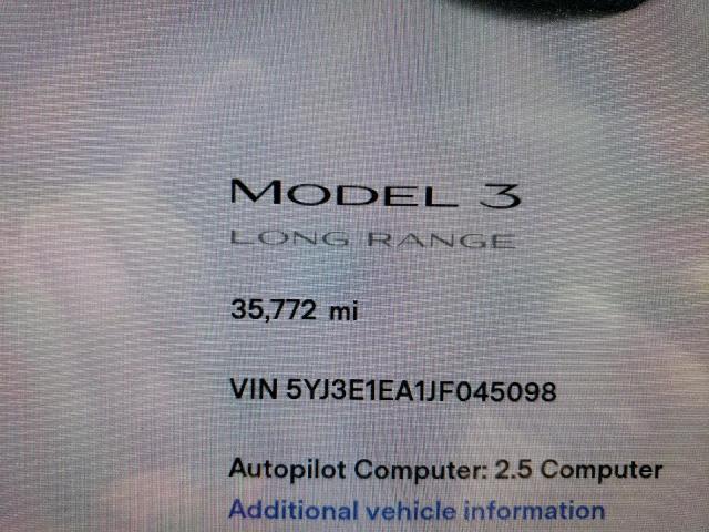 Photo 8 from auction – 2018 TESLA MODEL 3 with VIN 5YJ3E1EA1JF045098