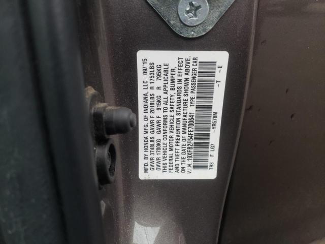 Photo 10 from auction – 2015 HONDA CIVIC LX with VIN 19XFB2F54FE700641