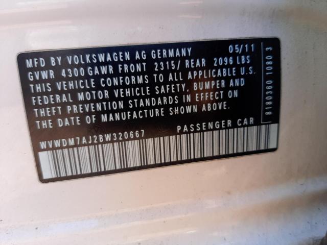 Photo 10 from auction – 2011 VOLKSWAGEN GOLF with VIN WVWDM7AJ2BW320667