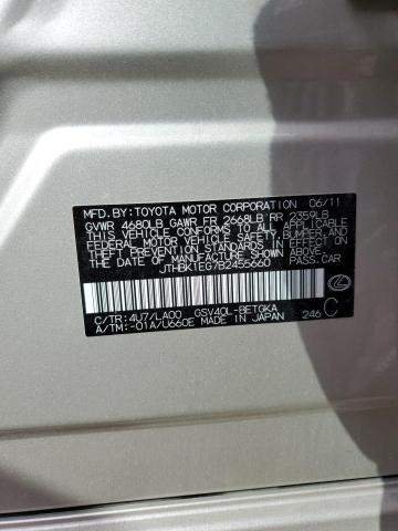 Photo 10 from auction – 2011 LEXUS ES 350 with VIN JTHBK1EG7B2455660