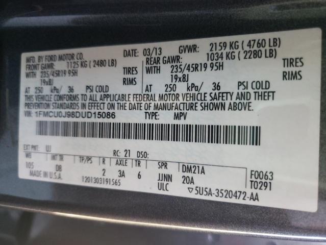 Photo 10 from auction – 2013 FORD ESCAPE TIT with VIN 1FMCU0J98DUD15086