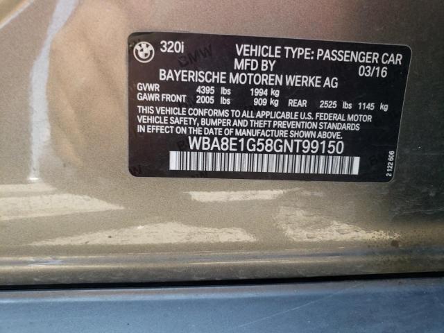 Photo 10 from auction – 2016 BMW 320 I with VIN WBA8E1G58GNT99150