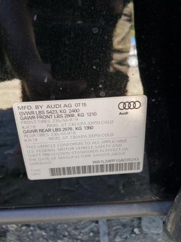 Photo 10 from auction – 2016 AUDI Q5 PREMIUM with VIN WA1L2AFP1GA035243
