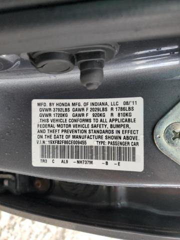 Photo 10 from auction – 2012 HONDA CIVIC EX with VIN 19XFB2F86CE009455