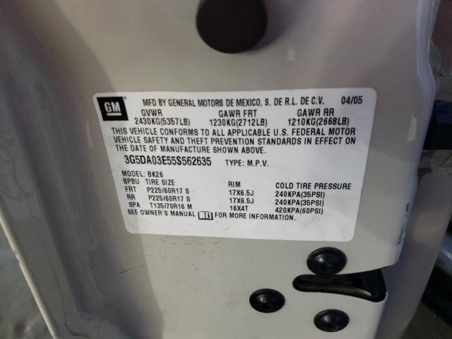Photo 10 from auction – 2005 BUICK RENDEZVOUS with VIN 3G5DA03E55S562635