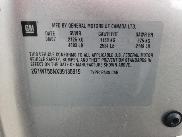 Photo 10 from auction – 2008 CHEVROLET IMPALA LT with VIN 2G1WT55NX89135919