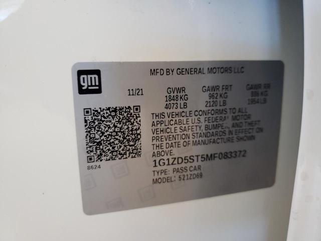 Photo 10 from auction – 2021 CHEVROLET MALIBU LT with VIN 1G1ZD5ST5MF083372