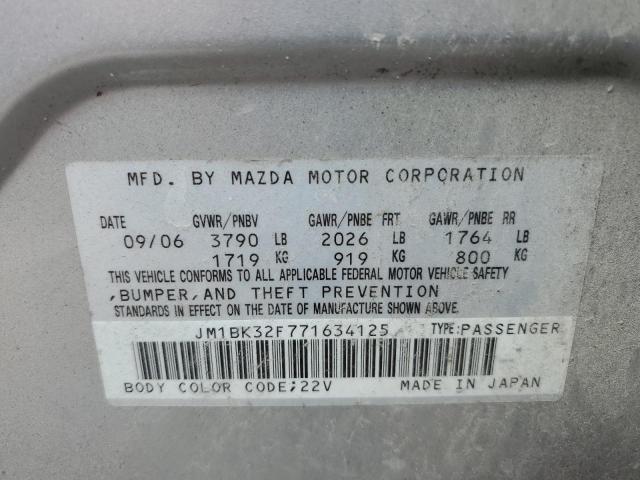 Photo 10 from auction – 2007 MAZDA 3 I with VIN JM1BK32F771634125