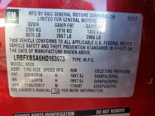 Photo 10 from auction – 2017 BUICK ENVISION E with VIN LRBFXBSA6HD163973