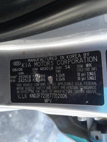 Photo 10 from auction – 2007 KIA SPORTAGE E with VIN KNDJF723877312006