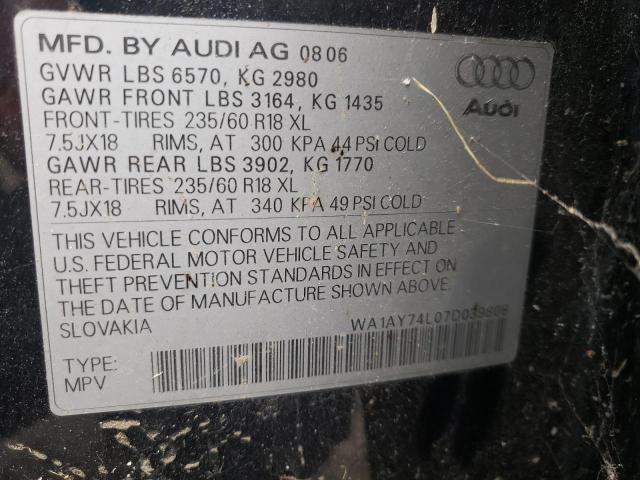 Photo 10 from auction – 2007 AUDI Q7 3.6 QUA with VIN WA1AY74L07D039808