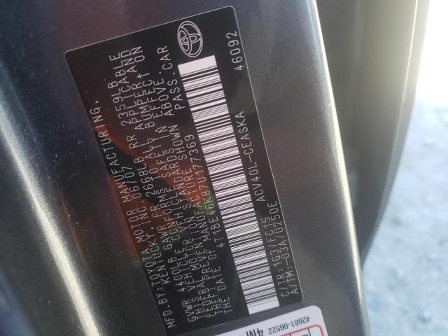 Photo 10 from auction – 2007 TOYOTA CAMRY CE with VIN 4T1BE46K87U177369